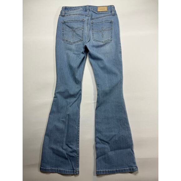 Shyanne Women's Aria Mid Rise Bootcut Blue Stretch Denim Jeans - 27x30 (26x28) - Picture 2 of 6